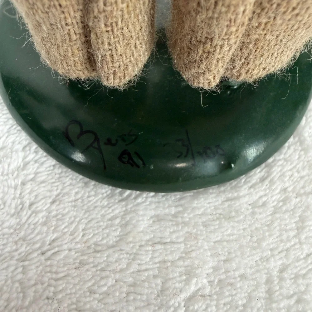 Byers Choice Carolers 1991 Vintage Singing Man Figurine Joyeux Noel Green 14